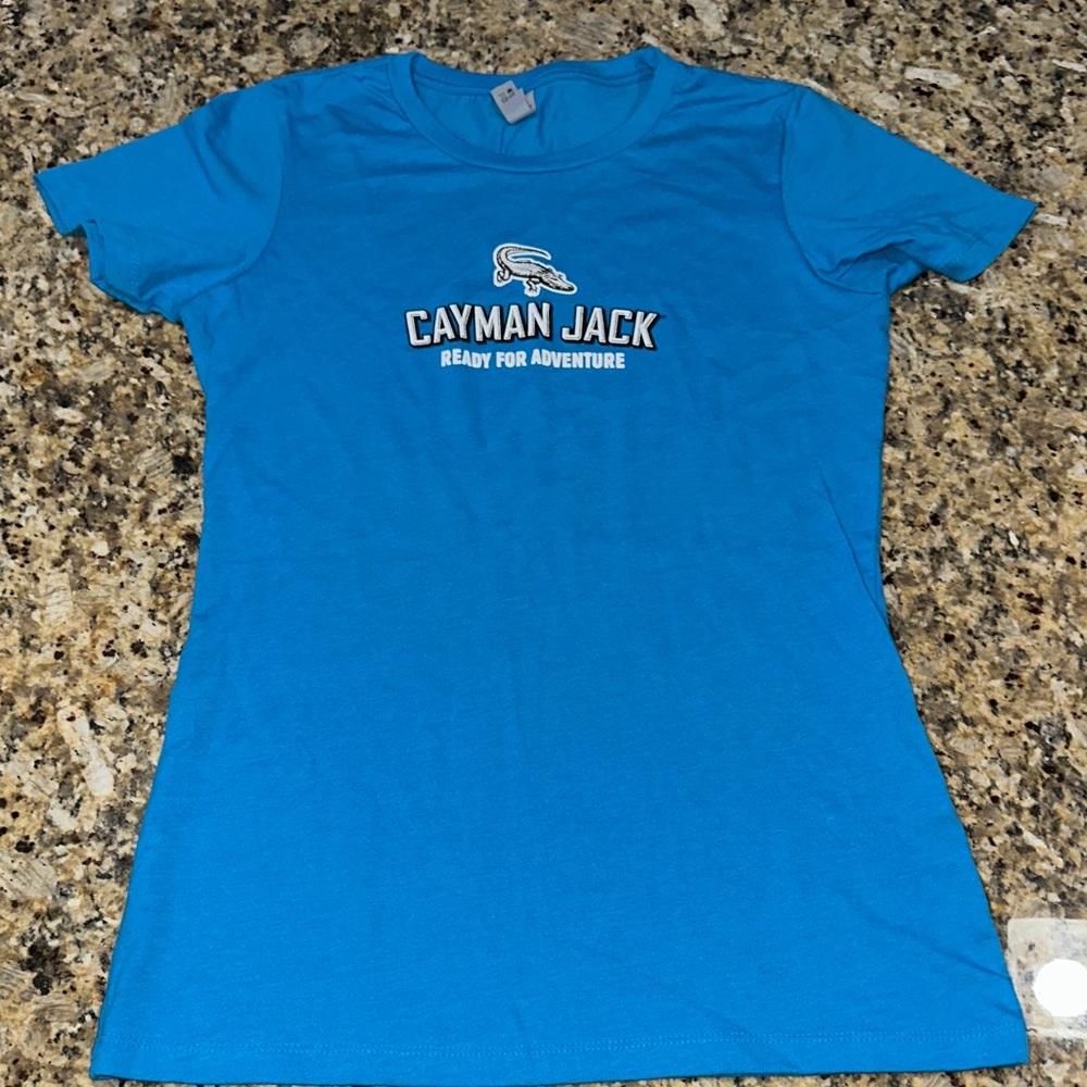 Women's Blue Cayman Jack Alligator 🐊 Logo Tee